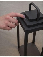 Na baterie - NV 9922350 Venkovní stolní lampa FIGI antracitový hliník LED 2W 3000K 5V DC 108st. IP65 dotykový vypínač / baterie / USB kabel / stmívatelné - NOVA LUCE