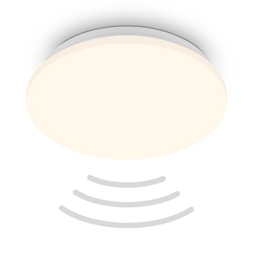 Kruhová - BRILO 3959016 BRILONER Ugo stropní svítidlo pr.27 cm - 13W, 1300lm, LED, teplá bílá, pohybové čidlo, bílé 3959016 - foto 1