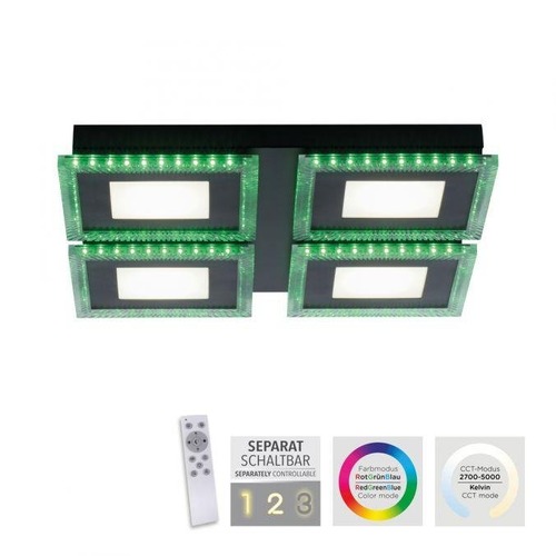 Hranatá - LD 14511-18 ACRI LED stropní svítidlo černé RGB barevné scény CCT stmívatelné RGB+2700-5000K - LEUCHTEN DIREKT / JUST LIGHT - foto 1