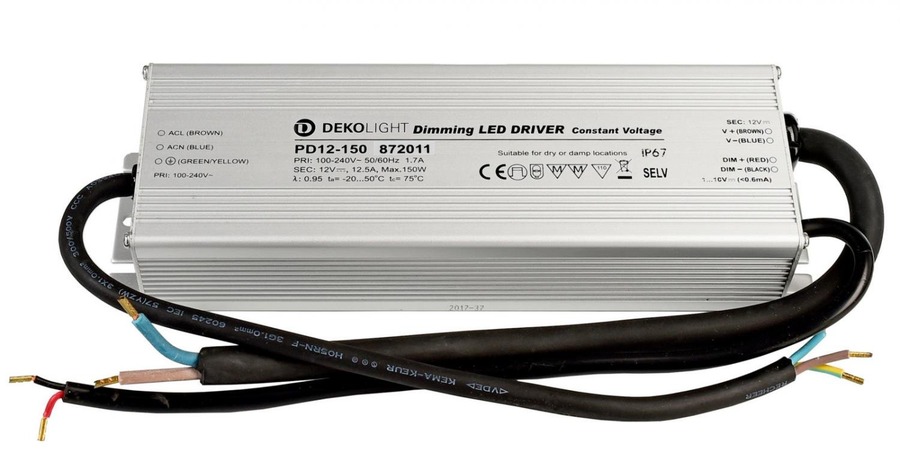 Stabilizované napětí - IMPR 872011 KapegoLED napájení PD12-150-1-10V konstantní napětí 12500 mA IP67 stmívatelné 12V DC 150W - LIGHT IMPRESSIONS - foto 1