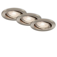 Kruhová - BRI 7147-032 3ks sada LED vestavné svítidlo, pr. 8,6 cm, 5 W, matný nikl - BRILONER