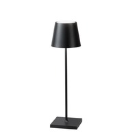Na stůl - FAN LED-DRINK-NER Nabíjecí venkovní stolní svítidlo DRINK černá, kov, LED 2,2 W, 190 lm, 3000 K, stmívatelné, IP54, 36 x 11 x 11 cm - FANEUROPE