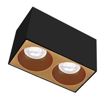 Downlight - CEN ESQNG160-2GU10 ESSENZA přisazené svítidlo SQ pro 2 GU10 černá/zlatá - CENTURY