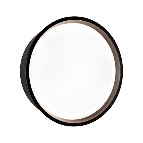 Nástěnná - P 94696 LED venkovní nástěnné svítidlo Platomo IP44 kruhové 180mm 3000K 14,5W 230V černá umělá hmota - PAULMANN - foto 1