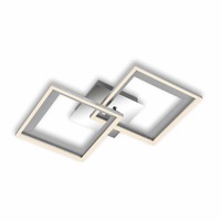 Hranatá - BRILO 3726-019 LED stropní svítidlo, 44 cm, 22 W, 950 lm, hliník-chrom - BRILO