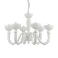 Dekorativní - ILUX 093994 Závěsné svítidlo Ideal Lux Bon Bon SP6 bianco 093994 bílé 80cm - IDEALLUX