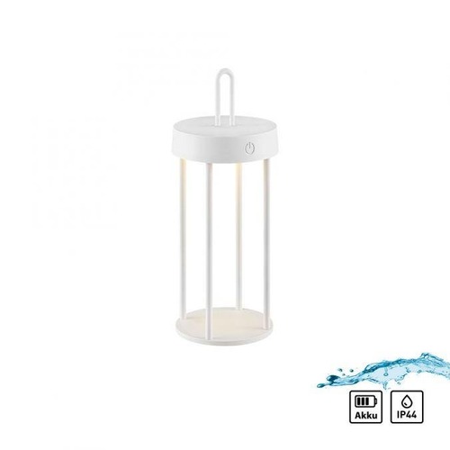 Na stůl - LD 19300-16 ANSELM LED stolní lampa na baterie bílá 28cm dotykový stmívač IP44 zahradní svítidlo 2700K - JUST LIGHT - foto 1