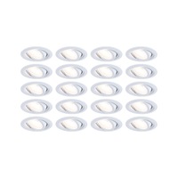 Kruhová - P 93166 LED vestavné svítidlo FixedLED 20ks sada výklopné 25° 20x4,8W 230V 3000K bílá - PAULMANN