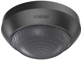 Na strop - STEIN 006525 Hlásič pohybu IS 360-3 černý IP54 - STEINEL