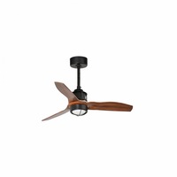 Ventilátory - FARO 33425-10 JUST FAN XS LED, černá/dřevo, stropní ventilátor 81cm - FARO