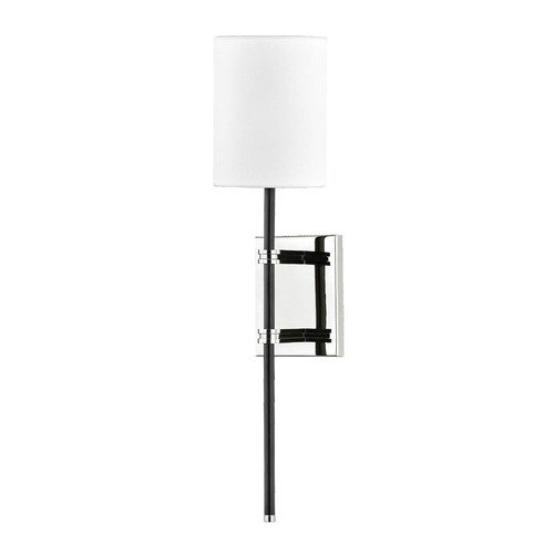 Dekorativní - HVLG H547101-PN/BK-CE Nástěnné svítidlo DENISE ocel/textil nikl/černá/bílá E14 1x40W - HUDSON VALLEY (Mitzi) - foto 1