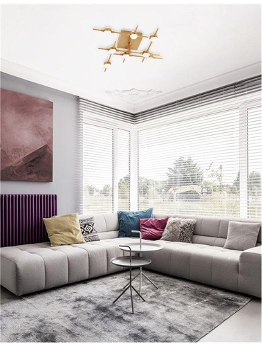 Hranatá - NV 9180678 Stropní svítidlo ATOMO zlatý kov a akryl LED 8x2.4W 230V 3000K IP20 - NOVA LUCE - foto 1