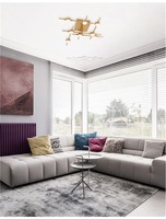 Hranatá - NV 9180678 Stropní svítidlo ATOMO zlatý kov a akryl LED 8x2.4W 230V 3000K IP20 - NOVA LUCE