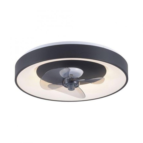 Kruhová - LD 14644-18 LED stropní svítidlo s ventilátorem černé, časovač, stmívatelné paměťová funkce, 2700-5000K - JUST LIGHT - foto 1