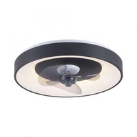 Kruhová - LD 14644-18 LED stropní svítidlo s ventilátorem černé, časovač, stmívatelné paměťová funkce, 2700-5000K - JUST LIGHT