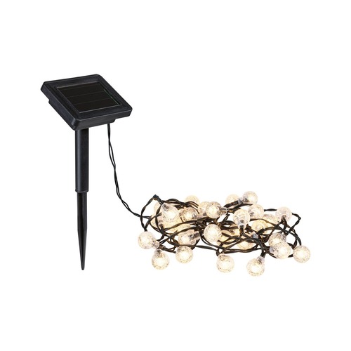 Na baterie - P 94874 Solární světelný řetěz Soala IP44 3000K černá - PAULMANN - foto 1