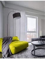 Stojací lampy - NV 9401652 Stojací lampa SAMA černé stínidlo černá hliníková základna E27 1x12W 230V IP20 bez žárovky - NOVA LUCE