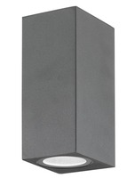 Nástěnná - NV 710042 Venkovní nástěnné svítidlo NERO tmavě šedý hliník skleněný difuzor GU10 2x7W 220-240V IP54 bez žárovky světlo nahoru a dolů - NOVA LUCE