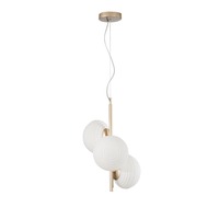 Koule - FAN I-RIPPLE-S3-ORO Závěsné svítidlo Ripple zlatá, 3xE27, 32,5 x 32,5 x 165 cm - FANEUROPE