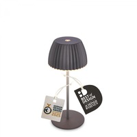 Stolní lampy dekorační - BRILO 7552015 Nabíjecí stolní lampa Riffle Mini - 20 cm, 1,5W, 150lm, bezdrátová, LED, stmívatelné, dotykový vypínač, antracit - BRILO