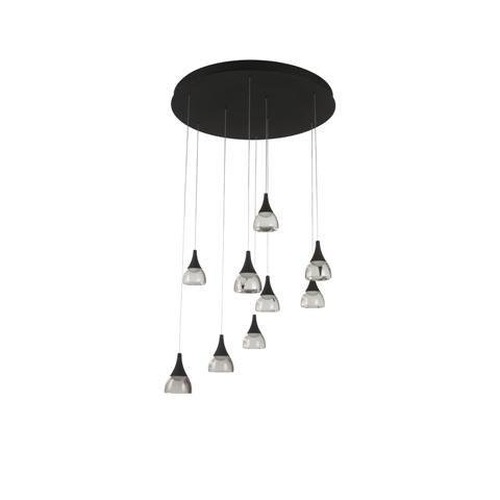 Vícečetná - AZZ AZ3143 LED Závěsné svítidlo Azzardo Dalmatia 9 DIMM black AZ3143 45W 3880lm 3000K IP20 68cm černé stmívatelné - AZZARDO - foto 1