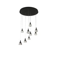 Vícečetná - AZZ AZ3143 LED Závěsné svítidlo Azzardo Dalmatia 9 DIMM black AZ3143 45W 3880lm 3000K IP20 68cm černé stmívatelné - AZZARDO