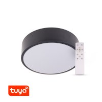 Kruhová - SMART Tuya LED svítidlo RENDO 36W CCT kulaté černé