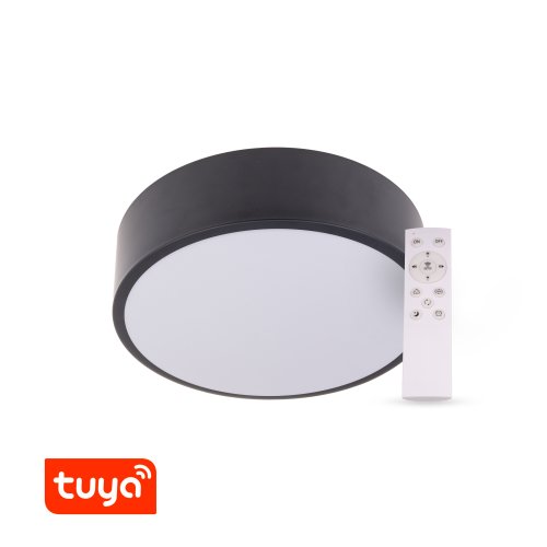 Kruhová - SMART Tuya LED svítidlo RENDO 36W CCT kulaté černé - foto 1