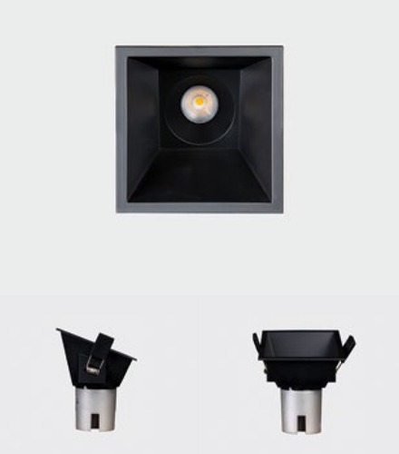 Hranatá - KHL K50806.01.RF.BK-BK.38.ST.8.30 Zápustné svítidlo NOON SQ ASYMETRIC černé 5W 3000K - KOHL-Lighting - foto 1