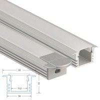 Al profily k zapuštění - ML-761.033.02.1 AKCE - Vestavný hliníkový profil VL, 22x13 mm, matný difuzor, komplet, 1 m