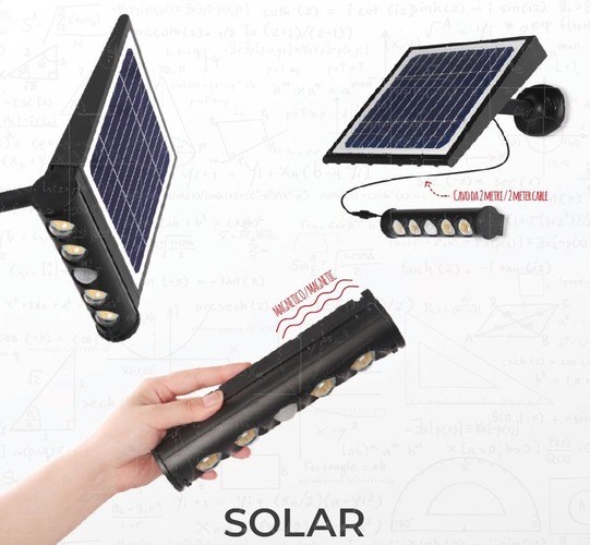 Reflektory - CEN GNS-081240 Solární reflektor LED GENIUS SOLARE SLIM 8W 4000K 950lm IP65 - CENTURY - foto 1