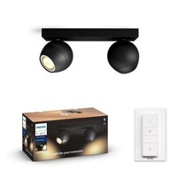 SmartHome Paul Neuhaus - PH 50472/30/P6 Hue White Ambiance Bodové svítidlo Philips Buckram BT 50472/30/P6 LED GU10 2x5W 2x350lm 2200-6500K 230V, černé s dálkovým ovladačem a Bluetooth - PHILIPS HUE (915005918401)