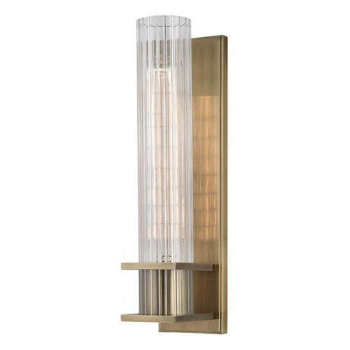 Dekorativní - HVLG 1001-AGB-CE Nástěnné svítidlo SPERRY ocel/sklo staromosaz/čirá E27 1x75W - HUDSON VALLEY - foto 1
