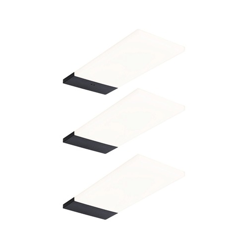Přisazená - P 92123 LED podskříňkové svítidlo Bredo s čidlem 3ks sada 3000K 3x2,5W 80x190mm 230/12V černá - PAULMANN - foto 1