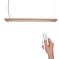Podélná - PN 2625-79 PALMA LED závěsné svítidlo, dřevo, přírodní, CCT, stmívatelné, paměť, IP20 2700-5000K - PAUL NEUHAUS