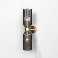 Dekorativní - M MOD302WL-02GR Nástěnné svítidlo Antic E14 2x40W kouřové sklo šedá kov designové - MAYTONI