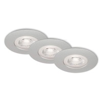 Kruhová - BRI 7046-034 3ks sada LED vestavné svítidlo, pr. 9 cm, 5 W, matný chrom - BRILONER
