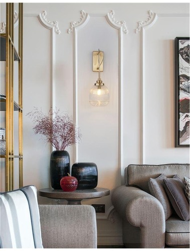 Dekorativní - NV 9738200 Nástěnné svítidlo MOND saténový zlatý kov čiré sklo E14 1x5W 230V IP20 bez žárovky - NOVA LUCE - foto 1