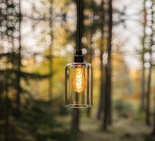 Subtilní - YD E-S-E27/CZ Závěsné svítidlo EASY ONE SMALL čiré / zlatá patice E27 - YOURDESIGN