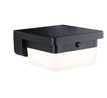 Nástěnná - P 95748 Hybrid LED venkovní nástěnné svítidlo Isleen domovní 230V + solární IP44 hranaté 163x163mm 3000K 2,3W 230V černá - PAULMANN