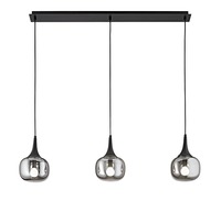 Dekorativní - FAN I-JAIPUR-SQ3-GR Závěsné svítidlo Jaipur, kouřové (fumé)/černé, 3 x E14, 97 x 150 cm - FANEUROPE