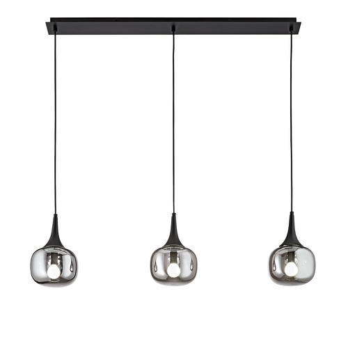 Dekorativní - FAN I-JAIPUR-SQ3-GR Závěsné svítidlo Jaipur, kouřové (fumé)/černé, 3 x E14, 97 x 150 cm - FANEUROPE - foto 1