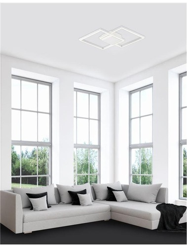 Hranatá - NV 8160162 Stropní svítidlo BILBAO bílý hliník a akryl LED 25W 230V 3000K IP20 - NOVA LUCE - foto 1