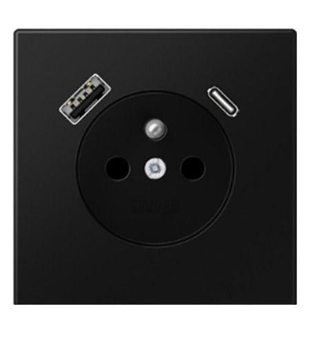 Vypínače a zásuvky - JU LS1520F-15CASW Zásuvka 230V s nabíječkou USB-A + USB-C LS1520F-15CASW - JUNG - foto 1