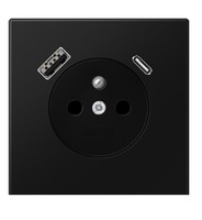 Vypínače a zásuvky - JU LS1520F-15CASW Zásuvka 230V s nabíječkou USB-A + USB-C LS1520F-15CASW - JUNG