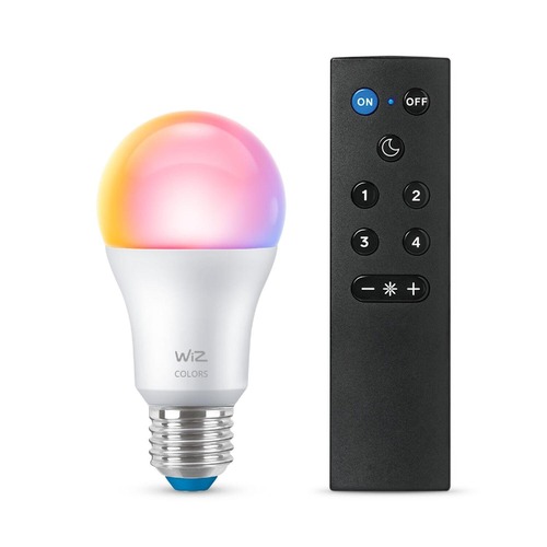E27 - PH 8720169074996 WiZ SET 1x LED žárovka E27 A60 8W (60W) 806lm 2200-6500K RGB IP20, stmívatelná + ovladač - PHILIPS - foto 1