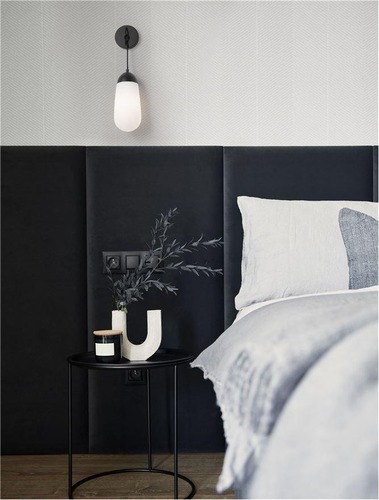 Dekorativní - NV 9092828 Nástěnné svítidlo BLAKY matný černý kov a opálové sklo E14 1x5W bez žárovky - NOVA LUCE - foto 1