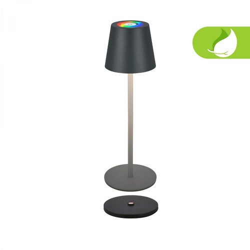 Stolní lampy dekorační - BRILO 7517015 Cilano RGBW stolní lampa na baterie IP44, stmívatelné, s nabíjecí základnou, antracit - BRILO - foto 1