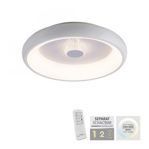 Kruhová - LD 14384-16 VERTIGO LED stropní svítidlo bílé šedá 50x50 kruhové křišťálový efekt stmívatelné CCT 2700-5000K - LEUCHTEN DIREKT / JUST LIGHT - foto 1