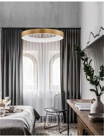 Kruhová - NV 9453454 Závěsné svítidlo RANDO THIN kartáčovaný zlatý hliník a akryl LED 50W 230V 3000K IP20 stmívatelné - NOVA LUCE